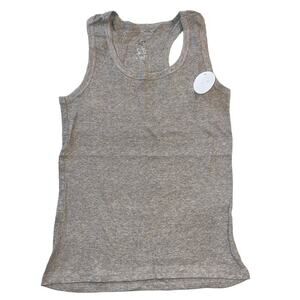 Grip Womens Tank Top Shirt Racerback Rib Knit Stretchy Gray Sleeveless XL